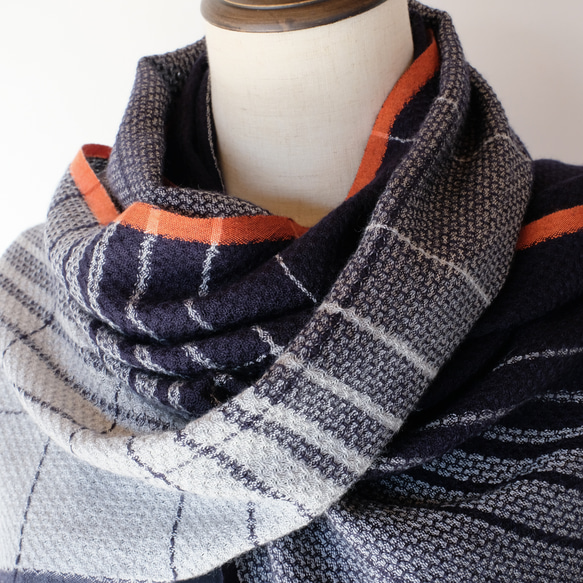 手織りカシミヤシルクストール【紗華＊03】 手織りカシミヤシルクストール 紗華＊03