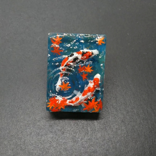京都の紅葉と泳ぐ金魚　レジン　ジオラマ 京都の紅葉と泳ぐ金魚レジンジオラマ