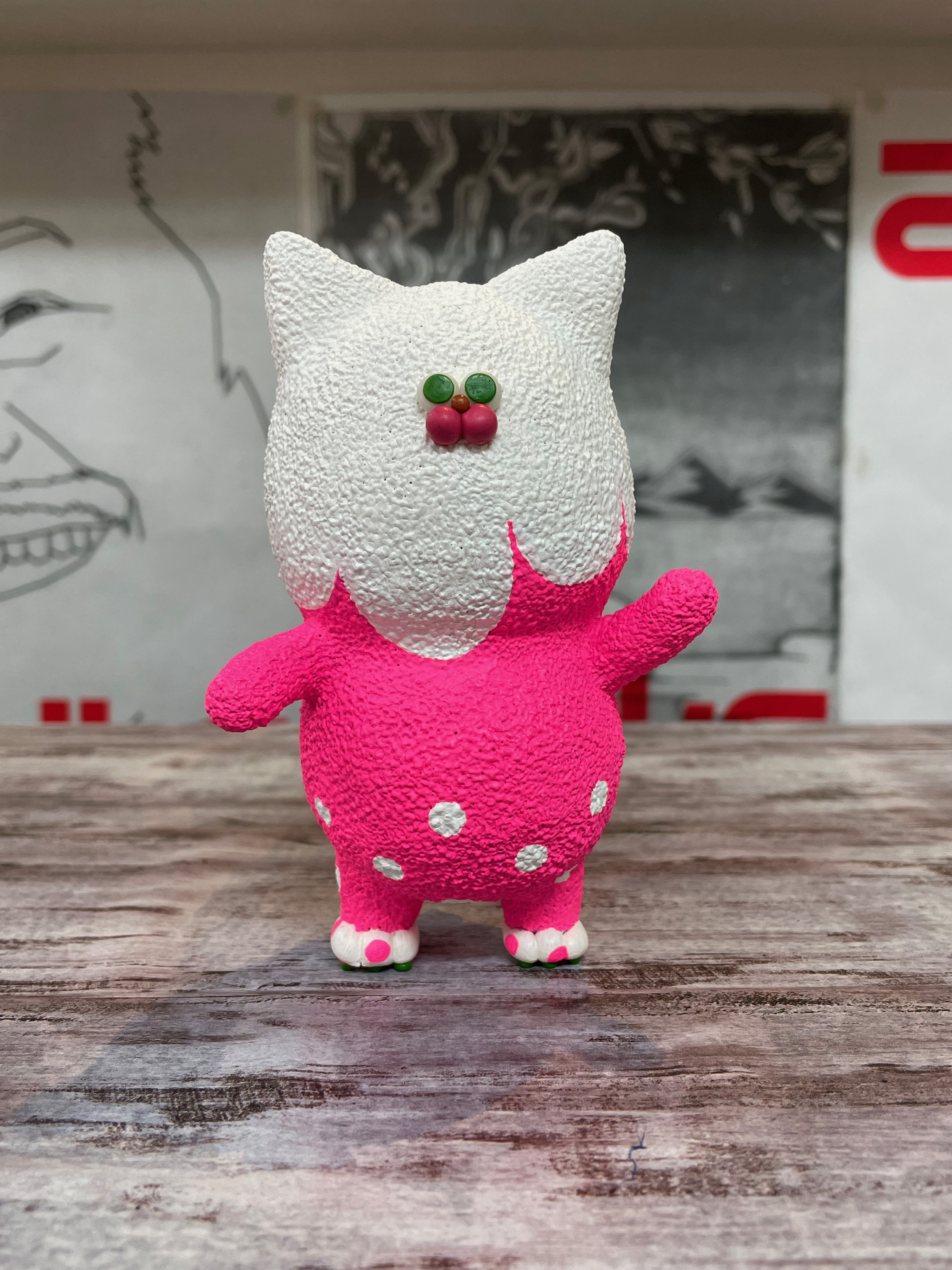 ”高さ124mm”★☆ふくくるん(かわいいドット柄) ☆ 幸せを招ぶ置き物として ★ 笑顔にさせるために頑張ってます。