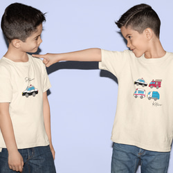 はたらくくるま Tシャツ【 名入れTシャツ 消防車 パトカー 救急車 ゴミ収集車 男の子 9枚目の画像