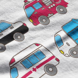 はたらくくるま Tシャツ【 名入れTシャツ 消防車 パトカー 救急車 ゴミ収集車 男の子 8枚目の画像