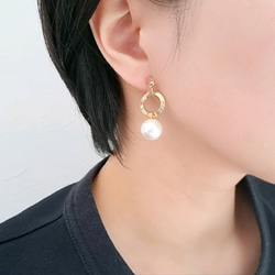 上品×カジュアル】痛くないイヤリング/ピアス コットンパール 大ぶり