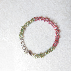 紅花綠柳-不鏽鋼重珠手鍊 第1張的照片