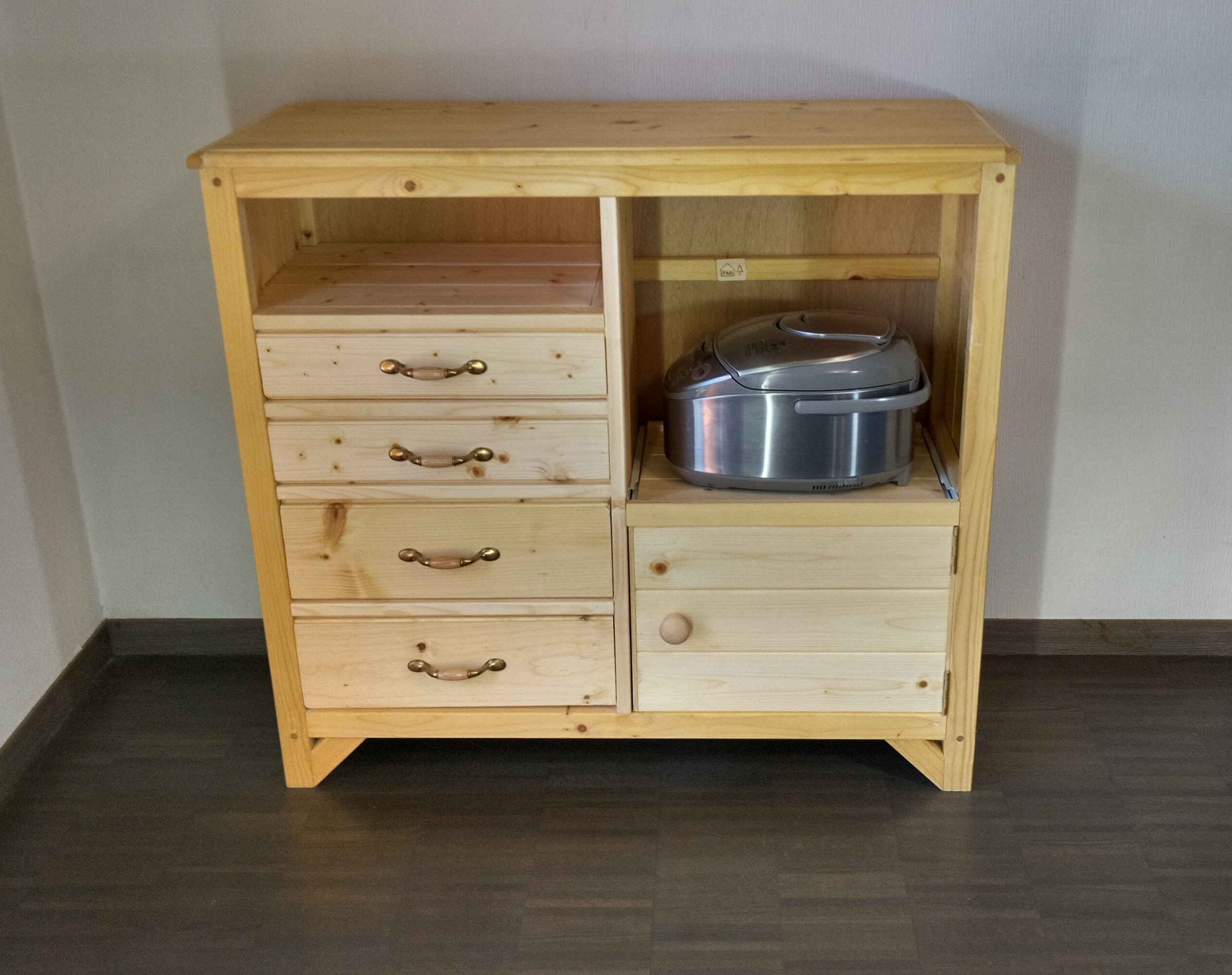 No91【✴️天然木のある暮らし】キッチンキャビネット、幅91,5cm高さ85cm奥行き32,6cm