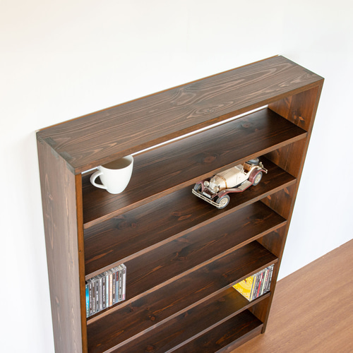 ワイドなCDラック6段／ダークブラウン 棚・シェルフ・ラック SG工房