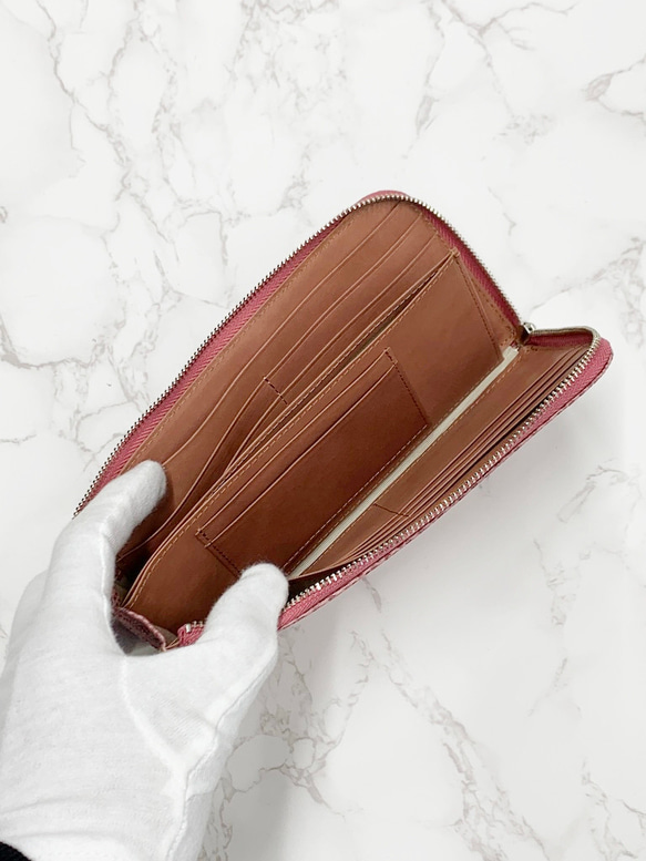 日本製　上質リザード　薄型　長財布　ロングウォレット　財布　トカゲ革　L型ファスナー　エキゾチックレザー 