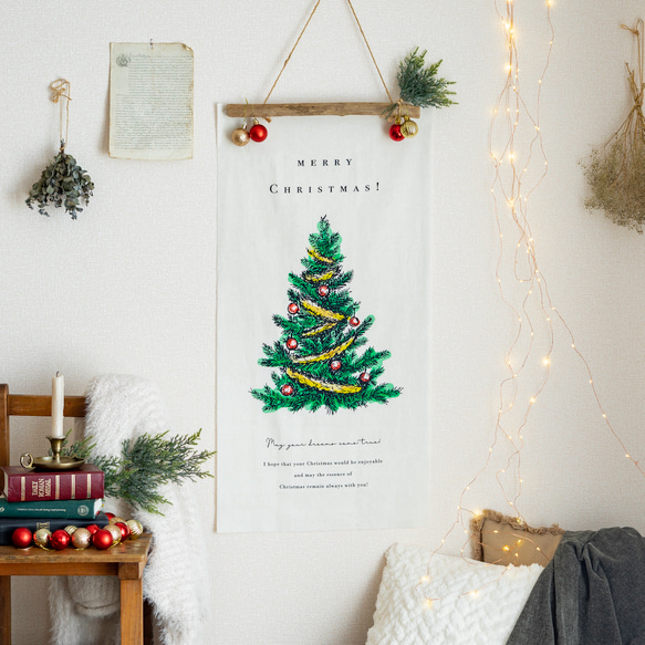 「クリスマスタペストリー：Tree」カラー｜韓国風インテリア｜おしゃれ 2枚目の画像