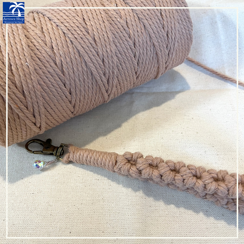 HS02】スマホハンドストラップ くすみカラー マクラメ フラワー 花