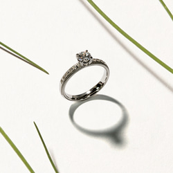 婚約指輪 エンゲージリング セットリング ダイヤモンド モアサナイト モアッサナイト 上品 プロポーズ シリーズ011 2枚目の画像
