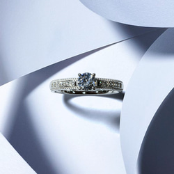 婚約指輪 エンゲージリング セットリング ダイヤモンド モアサナイト モアッサナイト 上品 プロポーズ シリーズ011 1枚目の画像