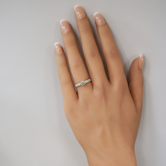 婚約指輪 エンゲージリング セットリング ダイヤモンド モアサナイト モアッサナイト 上品 プロポーズ シリーズ011 6枚目の画像