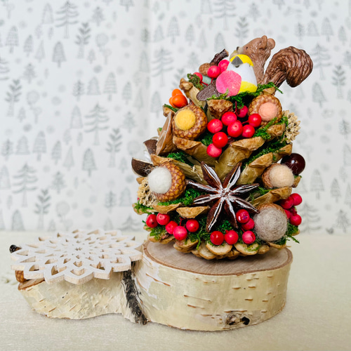 松ぼっくりツリーと雪だるまセット その他置物 youmoutikutik 通販