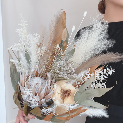 キングプロテア&ココフラワー wide bouquet