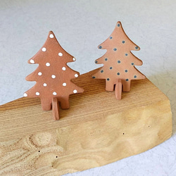 陶の小さなクリスマスツリー【大人色リバーシブル】 4枚目の画像