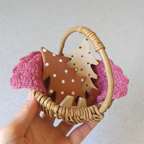 陶の小さなクリスマスツリー【大人色リバーシブル】 クリスマスツリー