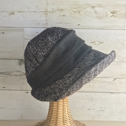 まあるいお帽子・ミックスツイード・ブラウン 4枚目の画像