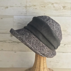 まあるいお帽子・ミックスツイード・ブラウン 7枚目の画像