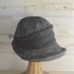 まあるいお帽子・ミックスツイード・ブラウン 9枚目の画像