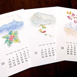 2024年カレンダー【山野草イラスト＆活版印刷文字】はがきサイズ【ホワイト】 19枚目の画像