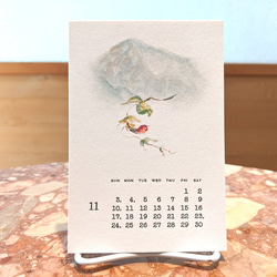 2024年カレンダー【山野草イラスト＆活版印刷文字】はがきサイズ【ホワイト】 11枚目の画像