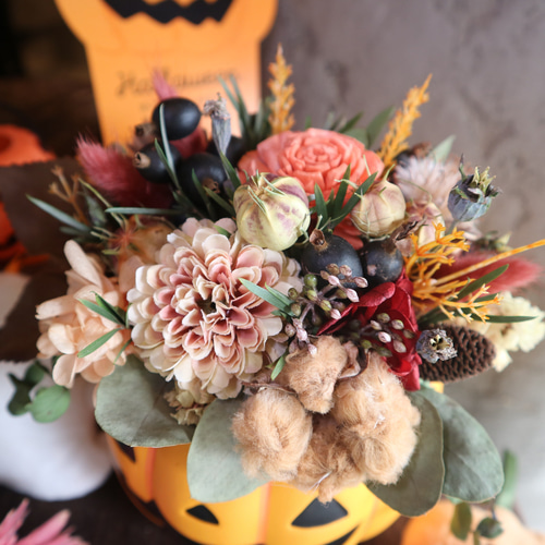 ◾️ハロウィンアレンジメント◾️ 一輪挿し・花瓶・花器 genca ◾️ハロウィンアレンジメント◾️ 一輪挿し・花瓶・花器 genca