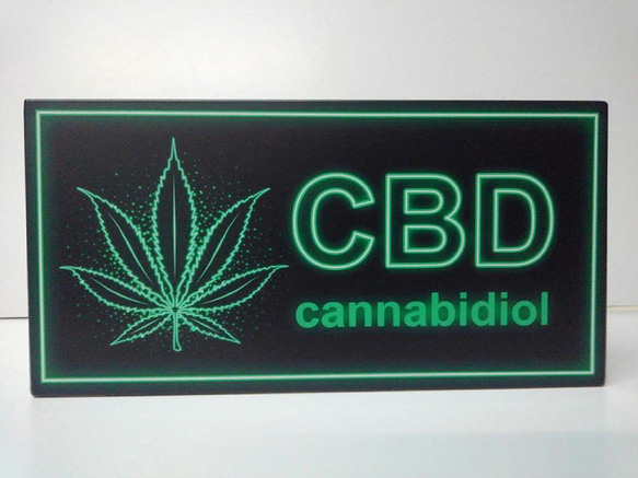 【Lサイズ】大麻 CBD オイル 医療 ガンジャ マリファナ 酒 クラブ ランプ 照明 看板 置物 雑貨 ライトBOX 4枚目の画像