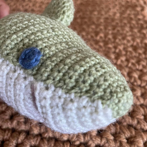 かぎ針編み海洋生物ホオジロザメかわいい編みぐるみ (Mサイズ