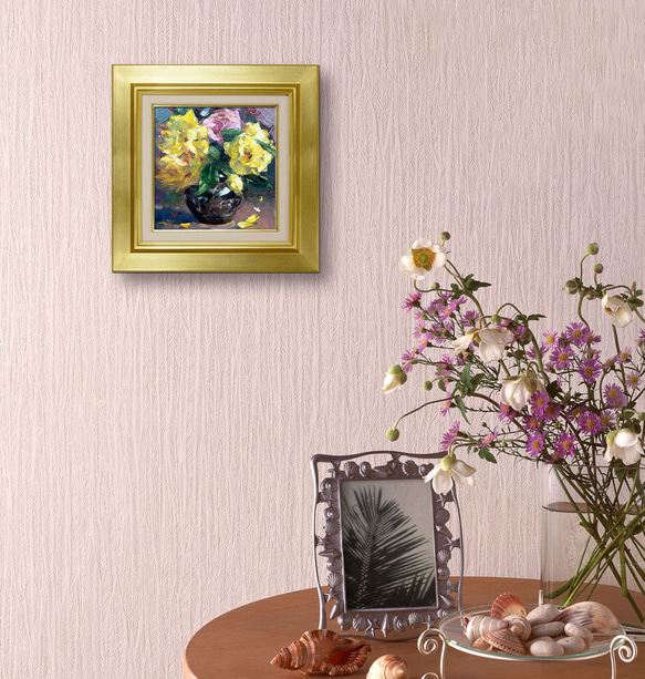 【バラが踊る夏】油絵　ジークレー・オリジナル版画　SSM(正方形サイズ)〜 9枚目の画像