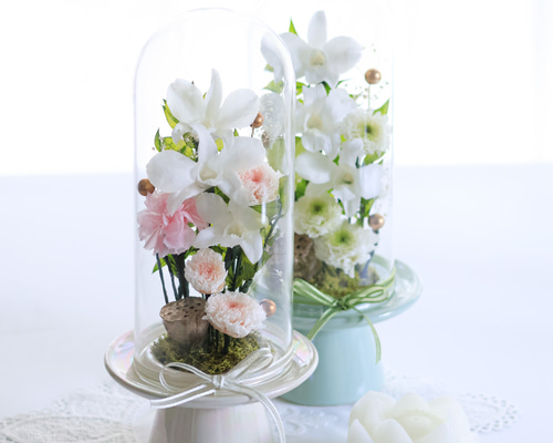 仏花一対 ドーム型 菊をベースにして心をこめてお作り きれいな状態で長持ち 白 仏花一対 ドーム型 菊をベースにして心をこめてお作り きれいな