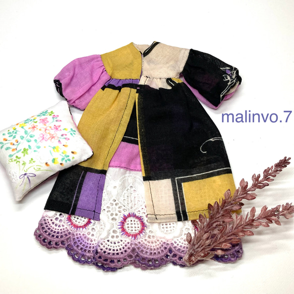 ブライスアウトフィット☆アルマのキャンバス☆バルン袖のコートワンピース3点セット№46 1枚目の画像