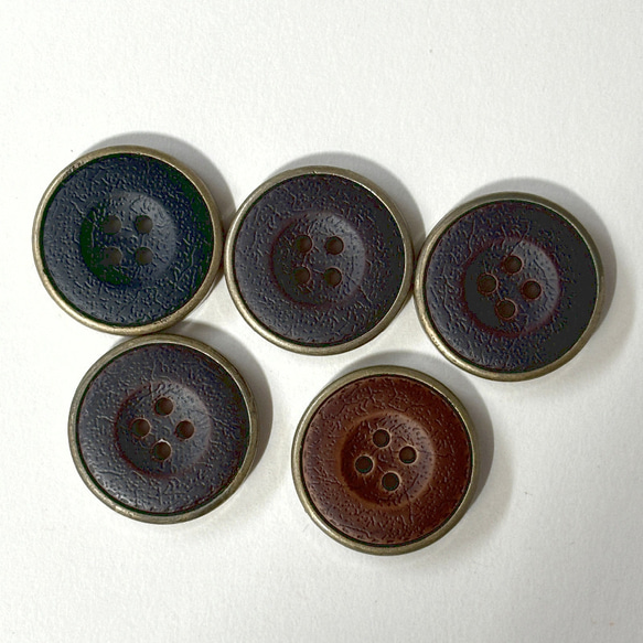 ボタン レトロ 円形 丸型 ブラック ブラウン 23mm 5個セット eg-219 1枚目の画像