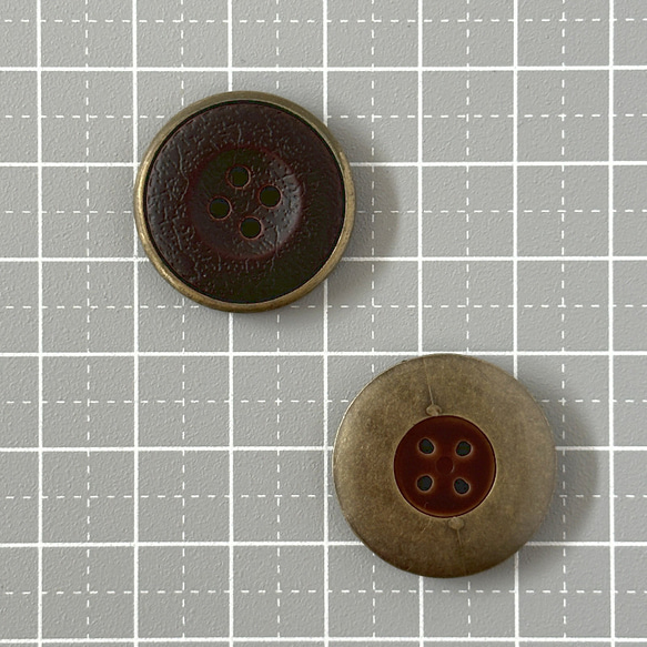 ボタン レトロ 円形 丸型 ブラック ブラウン 23mm 5個セット eg-219 3枚目の画像