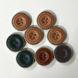 ボタン レトロ 円形 丸型 ブラック ブラウン ベージュ 15mm 8個セット eg-223 1枚目の画像