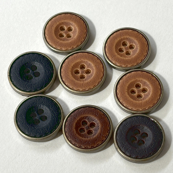 ボタン レトロ 円形 丸型 ブラック ブラウン ベージュ 15mm 8個セット eg-223 2枚目の画像
