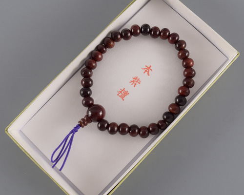7mm 本紫檀 腕輪 ウッド 木玉 ブレスレット ギフト 贈り物 念珠 数珠