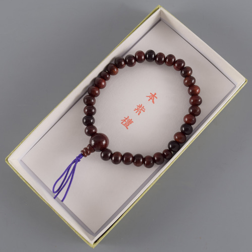 7mm 本紫檀 腕輪 ウッド 木玉 ブレスレット ギフト 贈り物 念珠 数珠