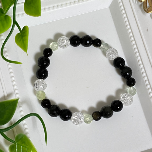 ☆最強の守り石‼️☆5Aモリオンブレスレット 生命の樹チャーム付き