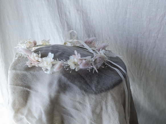 ウエディング＊* 紫陽花とかすみ草の優しい花冠#2 8枚目の画像