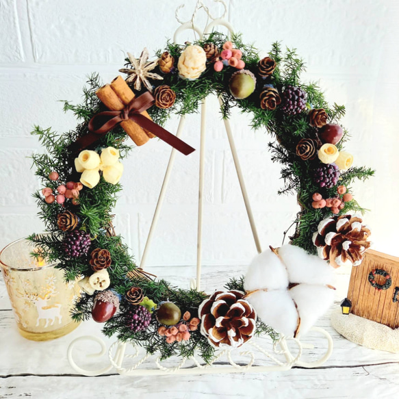 【Xmas*wreathe】クリスマスリース シーグラスアート Xmas*wreathe】クリスマスリース シーグラスアート