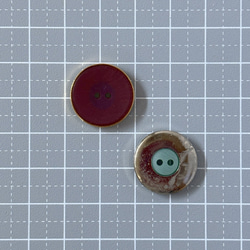 ボタン レトロ 円形 丸型 ブルー 赤茶 ピンク 18mm 10個セット eg-229 3枚目の画像