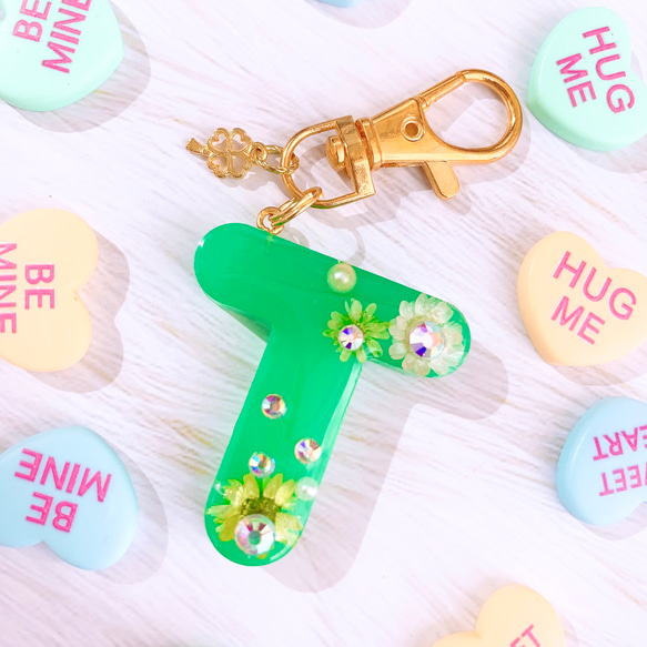 T】イニシャルキーホルダー アルファベットキーホルダー ♡ T その他