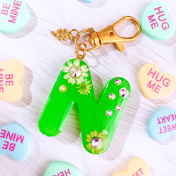 N】イニシャルキーホルダー アルファベットキーホルダー ♡ N その他