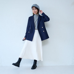 Morino Gakko 舒適可愛百褶針織裙 (白色) 第4張的照片