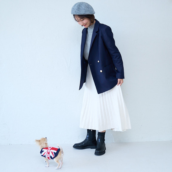 Morino Gakko 舒適可愛百褶針織裙 (白色) 第7張的照片