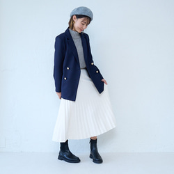 Morino Gakko 舒適可愛百褶針織裙 (白色) 第10張的照片