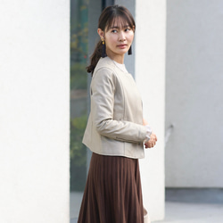 Morino Gakko 舒適可愛百褶針織裙（深棕色） 第11張的照片