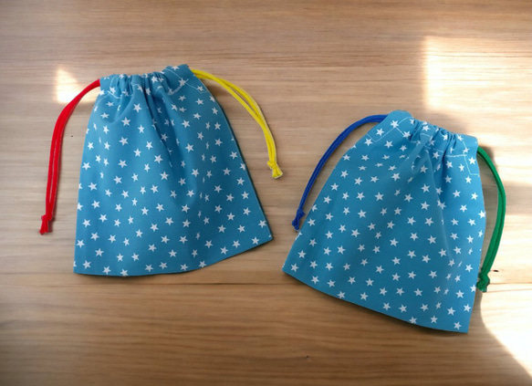 オーダー品】巾着袋給食袋コップ袋星スターストライプ