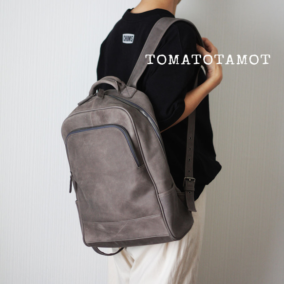 本革 オイルレザーのリュックサック  パソコン A4 通勤鞄 就職祝い ビジネスバッグ B-188 2枚目の画像