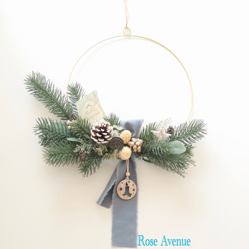 クリスマス】木の実のクリスマスワイヤーリース(アーティフィシャル  