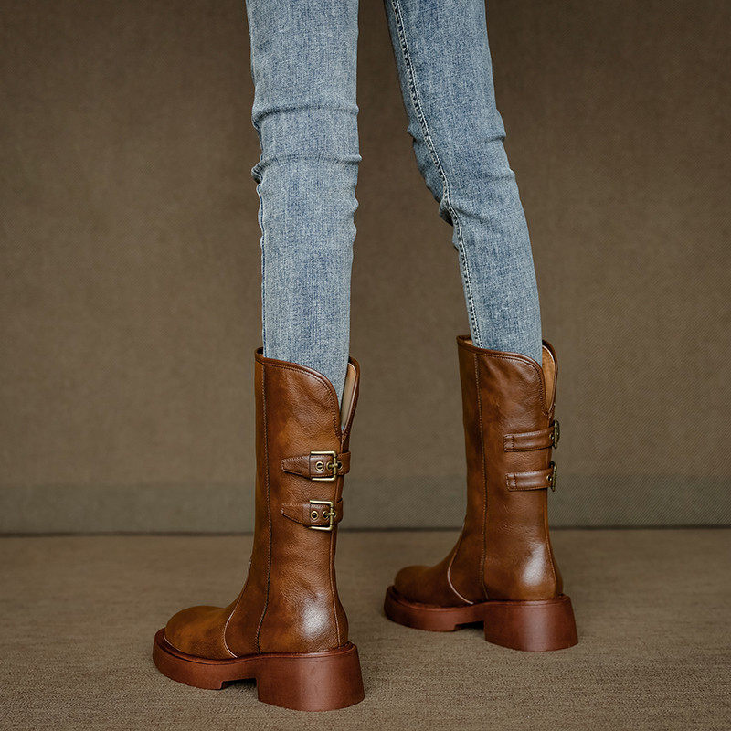 エンジニアブーツ クロスベルト ミドルブーツ 防滑 オーバーサイズ oversize Creema限定クリスマス2024